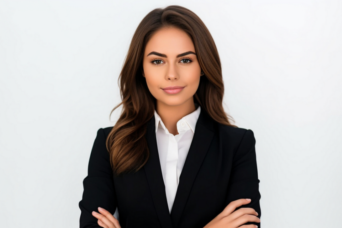 Professional woman smiling in a business setting, representing small business funding and growth opportunities.