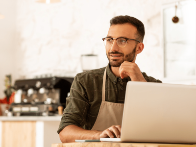 Small business owner considering an unsecured credit line for flexible financing and fast approval.