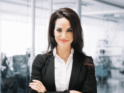 Business professional in a modern office, representing effective Google rankings for business growth and targeted traffic.